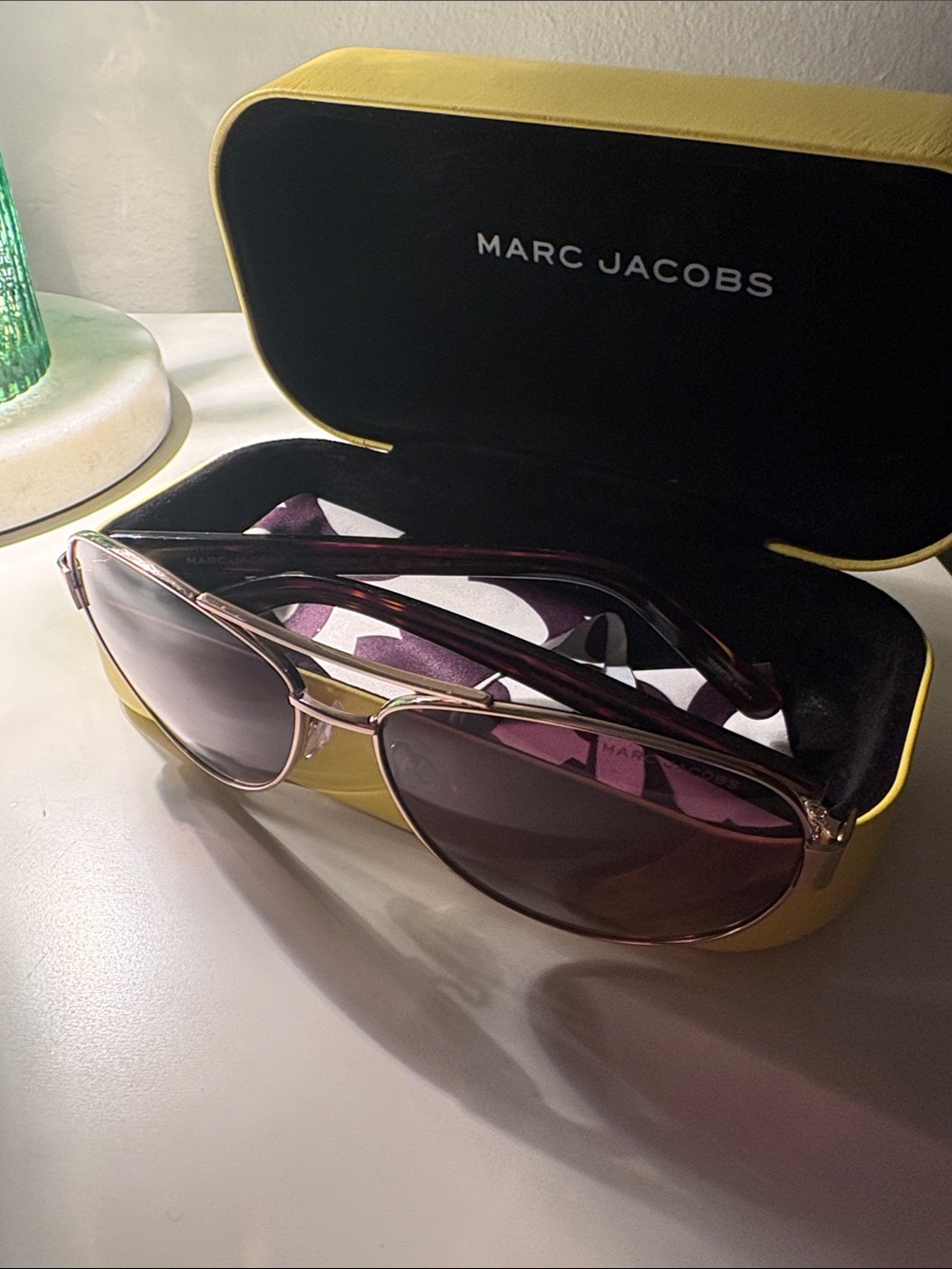 Marc Jacobs Women's Purple Gradient Aviator Sunglasses - Picture 7 of 7
